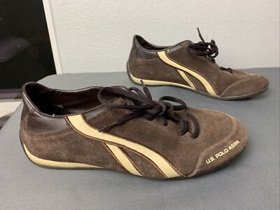 US Polo Assn Womens Size 8.5M Brown Sneakers Leather Tribeca Shoes
