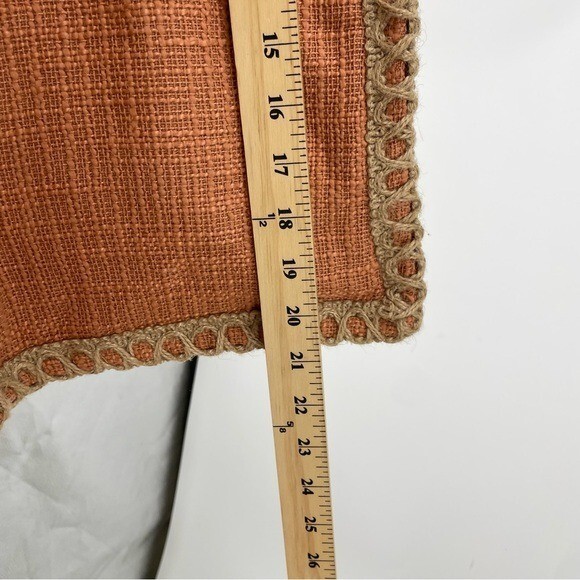 Lot of 2‎ Pier 1 Chunky Jute Trimmed Pillows DISCONTINUED salmon