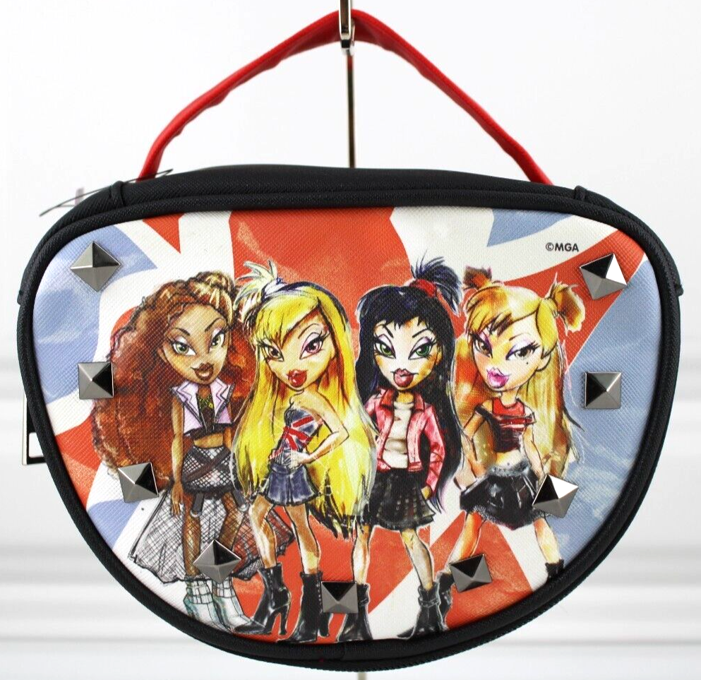 Bratz British Punk Studded Makeup Bag Faux Leather Zip New 2023