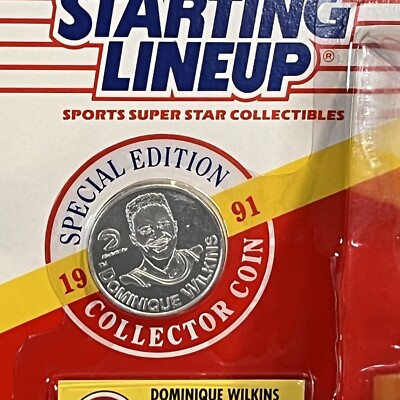 Vintage 1991 Starting Lineup Dominique Wilkins Atlanta Hawks Card