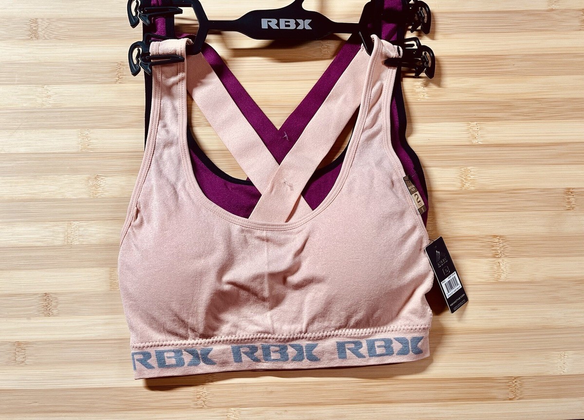 RBX Active 2 Pack Bras Sports Seamless Cross Back Style 11 0207