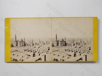 Kairo Ägypten Zitadelle Moschee Sultan Hassan Frank M gut um 1870 Stereoview