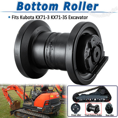 Black Bottom Roller Undercarriage Fits Kubota KX71-3 KX71-3S Excavator