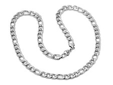 Mens Stainless Steel 6mm Figaro Chain Necklace Sizes 17"-26"
