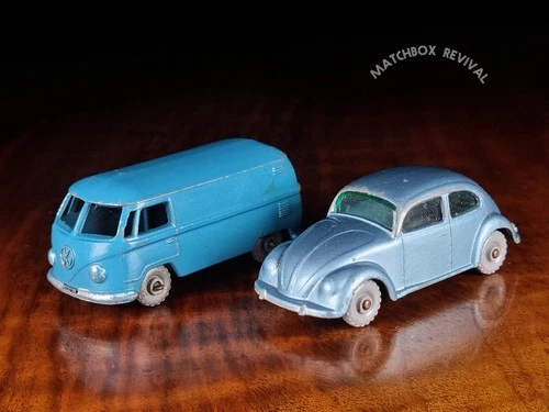 Lesney Matchbox No.34a Volkswagen Van & No. 25b Volkswagen Beetle VW