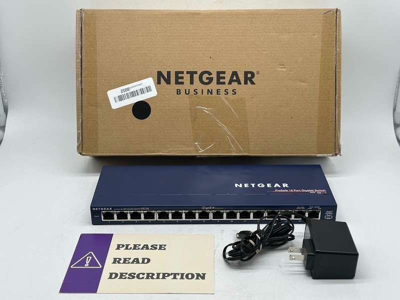 NETGEAR 16-Port Gigabit Ethernet Unmanaged Switch (GS316) READ/FOR PARTS