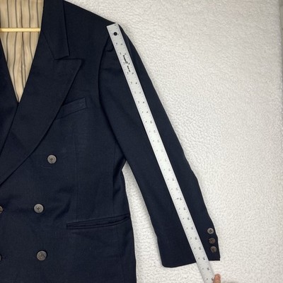 Vintage Christian Dior Monsieur Blazer Men 40 Navy Double Breasted