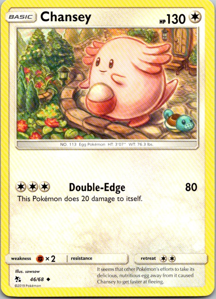 Chansey 46/68 Hidden Fates Pokemon TCG Uncommon NM