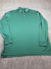 Peter Millar Polo Shirt Mens Large Blue Striped Long Sleeve Sea Island Golf Club