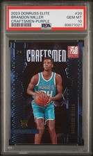 2023-24 Donruss Elite - Craftsmen #20 Brandon Miller (RC) Purple Pop 1 PSA 10