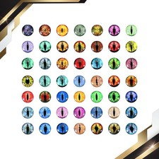 100 Pcs 6mm Dragon Eyes Round Glass Eyes Animals Crochet Eyes Mixed Colors