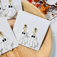 Halloween Ghost Polymer Clay Cutters – 3 Pcs Spooky Clay Cutters for Earrings...