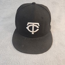 Minnesota Twins New Era 59FIFTY 7 1/2 Fitted Cap Hat Black Genuine Merchandise