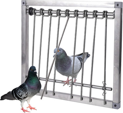 1PC Bird Cages Trap Stainless Steel Pigeon Trap Door Wire Bars Frame Entrance U-