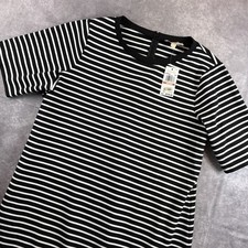 Michael Kors Dress Womens 2XL White Black Stripe Stretch Poly Formal Preppy NEW