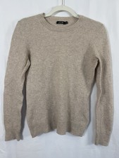 Apt9 Women's 100 Cashmere Crewneck Pullover Sweater Beige Medium