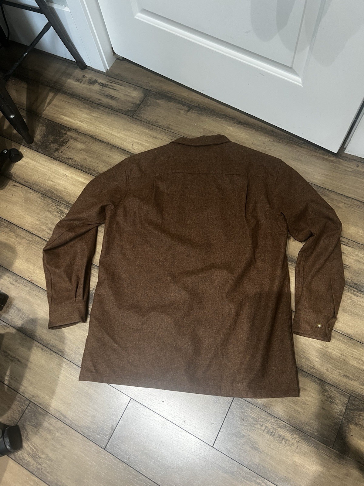 Pendleton Board Shirt Loop Collar Solid Brown Men… - image 2