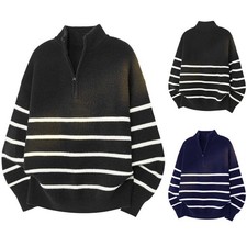 Mens Casual Knitted Winter Sweater Zipper Retro Style Suitable for Multiple Use