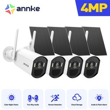 ANNKE 4MP Wireless Security Camera System Outdoor Color Night Solar Panel Audio