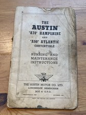 1949 Austin A70 Hampshire & A90 Atlantic Instructions Manual