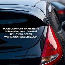 Personalised Car Rear Window Business Stickers Van Vinyl Sign Advertising Decals