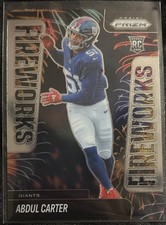 Panini Prizm Abdul Carter #7 Fireworks Rookie Insert New York Giants NFL