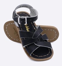 Salt Water Sandals Strappy Ankle Strap Sandals Black Buckle US 11 Girls