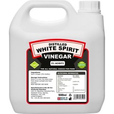 Distilled White Spirit Vinegar 5% Acidity Cooking Cleaning Pickling 500ml-25ltrs