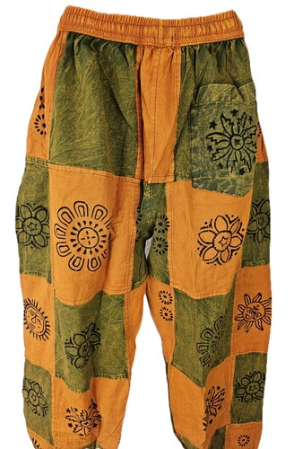 S-5XL Patchwork Casual Cotton Trousers Hippie Yoga Pants Festival Combat HT36 - Picture 5 of 5