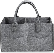 PandaEar Baby Diaper Caddy Organizer, Portable Travel gray