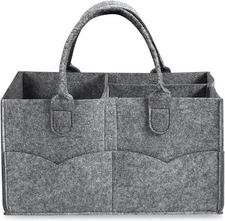 PandaEar Baby Diaper Caddy Organizer, Portable Travel gray 