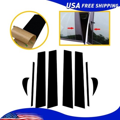 8pcs gloss Window Door Black Pillar Post Trim Cover For TOYOTA CAMRY 2018-2022