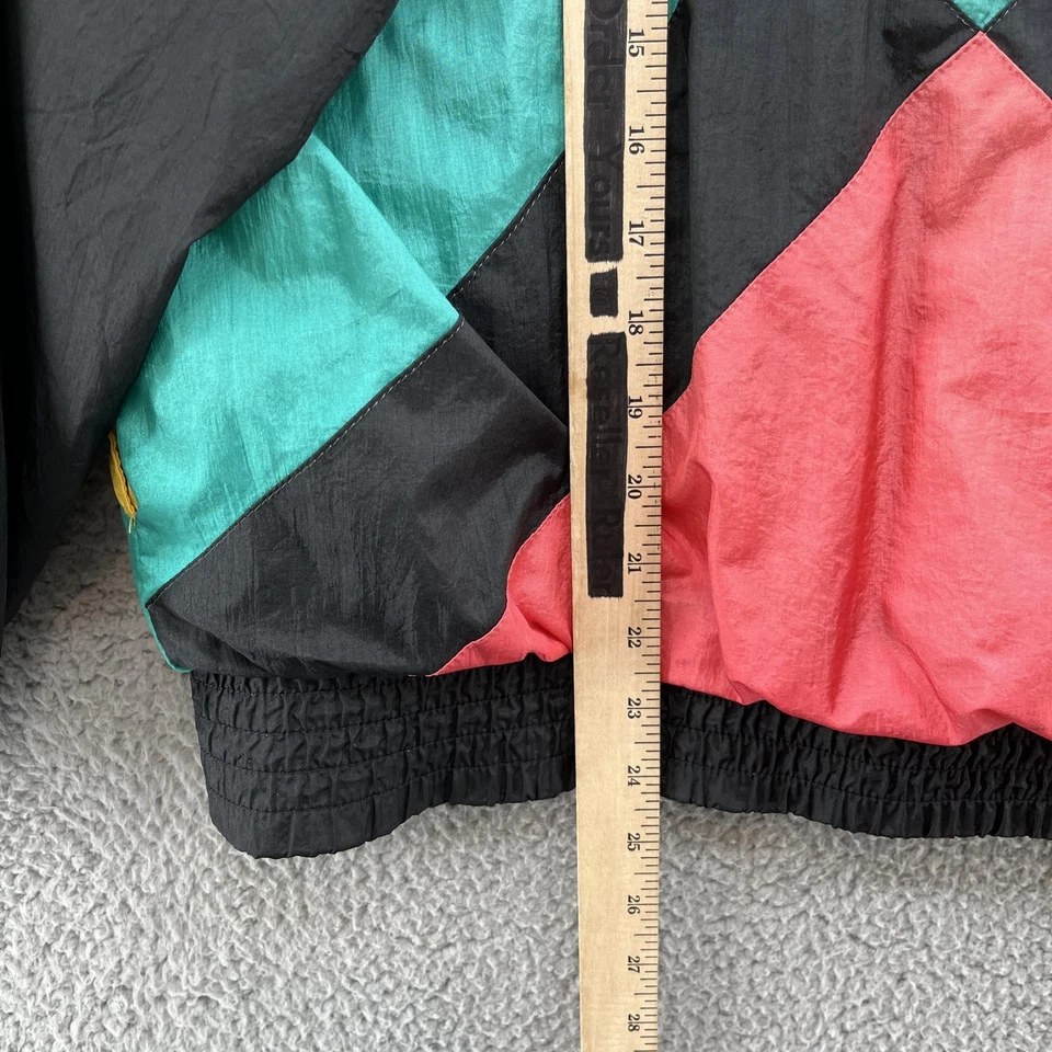 Chaqueta cortavientos vintage London Fog para hombre mediana negra bloque de color retro años 90 Foto 3 de 4