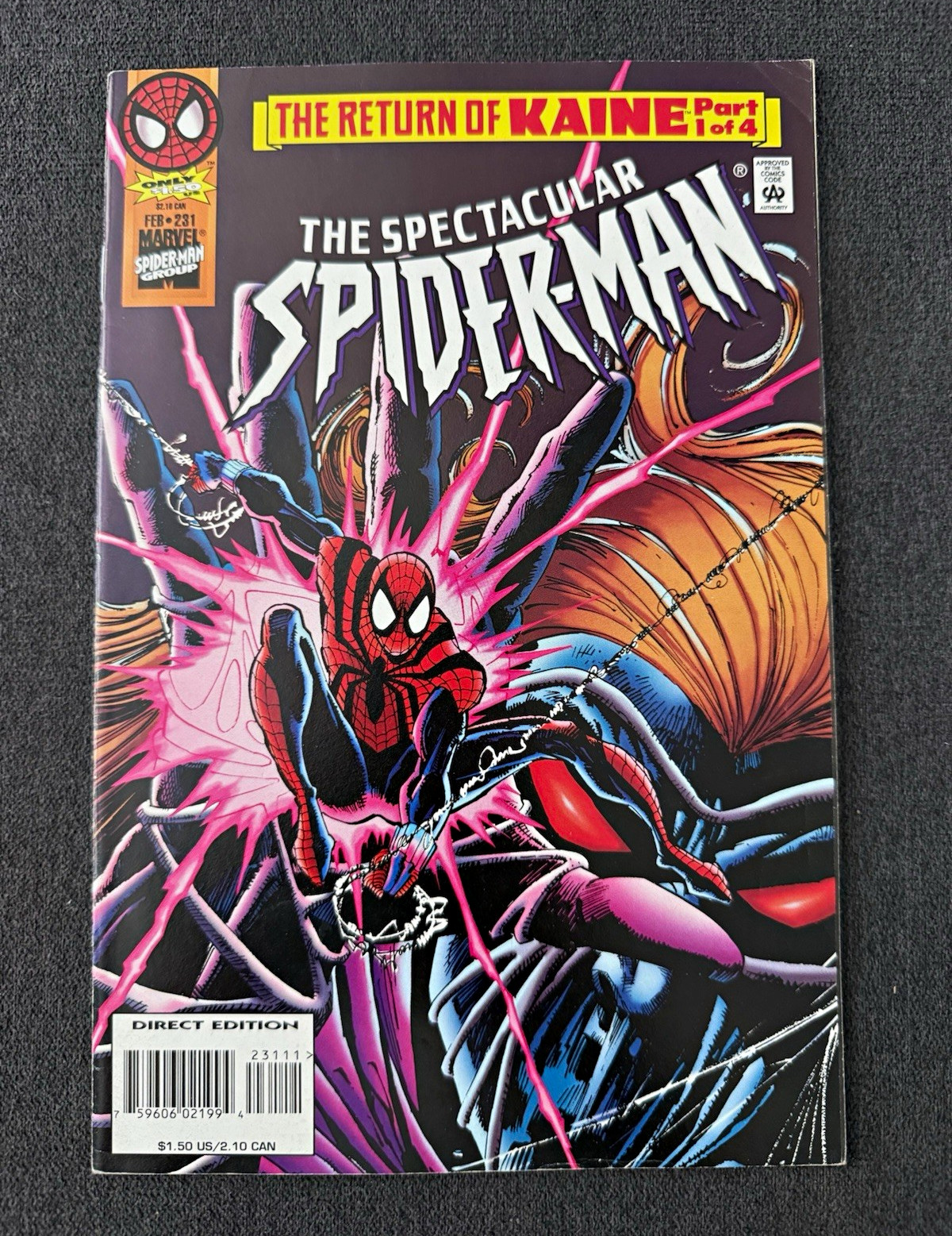 The Spectacular Spider-Man #231 (1996) 1st App. Muse / Return of Kaine Pt. 1 Sal
