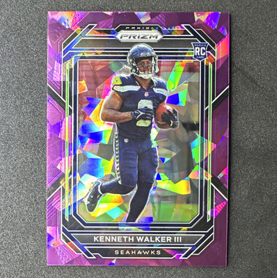 Kenneth Walker III RC /225 Purple Ice Prizm 2022 Panini Prizm #318 Seahawks