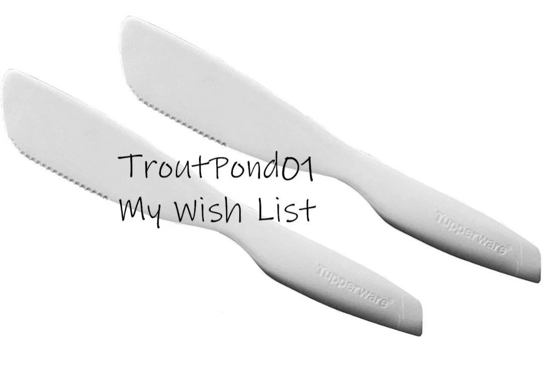 Tupperware Sandwich Spreader Cake Pie Slicer Knife Set 2 Kitchen Utensils White
