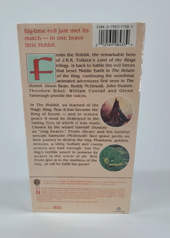 LORD OF THE RINGS THE RETURN OF THE KING NEW Sealed Animated VHS - Image 3 of 4