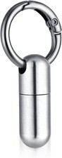 Small Pill Case Keychain Tiny Portable Carabiner Clip Pill Holder Bottle Micro W