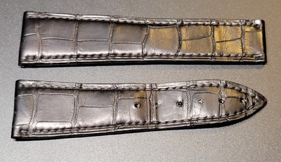 Authentic Blancpain Black Leather Watch Strap 22/18mm 94+94mm 23C OEM