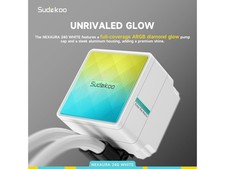NEXAURA 240 White Liquid CPU Cooler: 240mm AIO CPU Cooler with PWM Pump Sudokoo