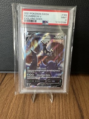 Pokémon 2021 Umbreon V #189 Evolving Skies Full Art PSA 9 Englisch