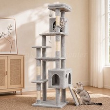 70" Multi-Level Sturdy Cat Tree Tower Durable Sisal Scratching For Large Cats