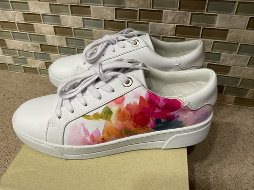 Ted Baker London Damen-Sneaker weiß Leder Blumenmuster Kunstdruck ARTOH Größe 7 - Bild 6 von 11