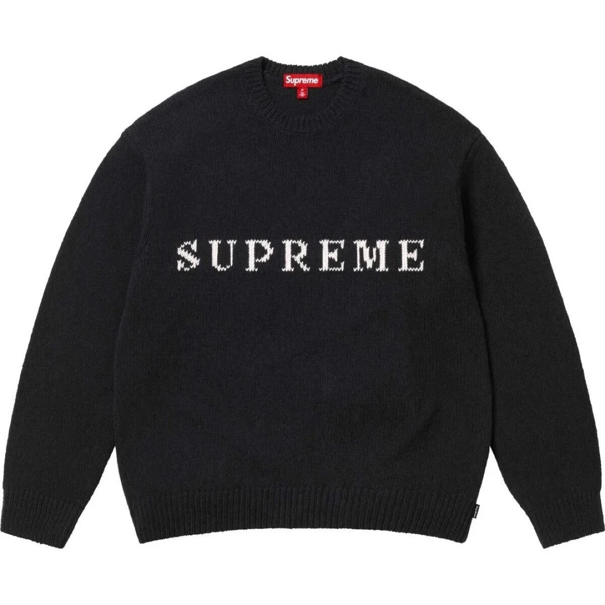 Pull neuf neuf supreme 25SS logo contrasté noir moyen supreme sweater logo