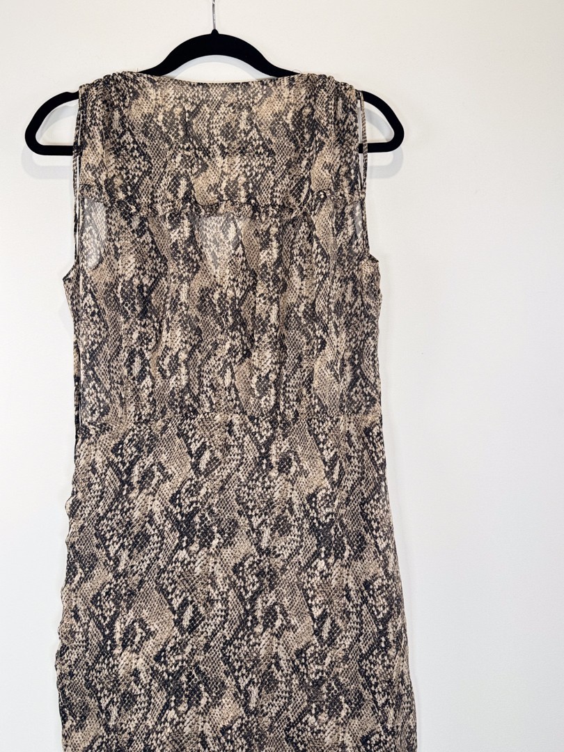 VERONICA BEARD Dress Brown Teagan Python Silk Ruc… - image 10