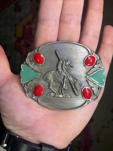 Vtg Siskiyou Buckle Company American Indian Saga Belt Buckle End Of The Trail