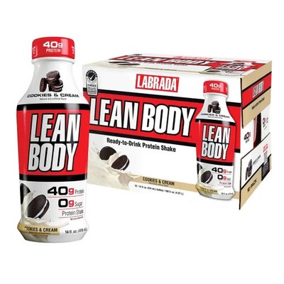 Labrada Lean Body Cookies & Cream Protein Shake 12 ct 14 fl oz Bottles
