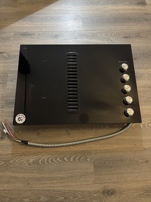 KitchenAid 30'' W 4-Element Electric Cooktop w/ Downdraft Exhaust KCED600GBL, NEW