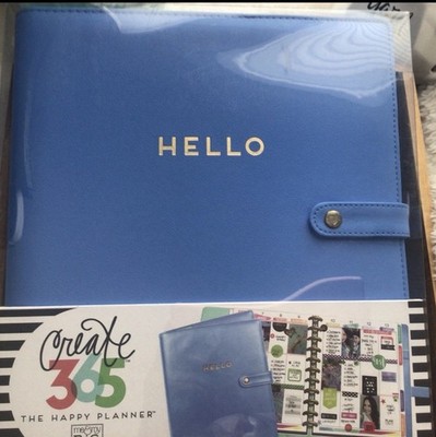 THE HAPPY PLANNER Create 365 Binder Deluxe Cover BLUE HELLO/Big/New