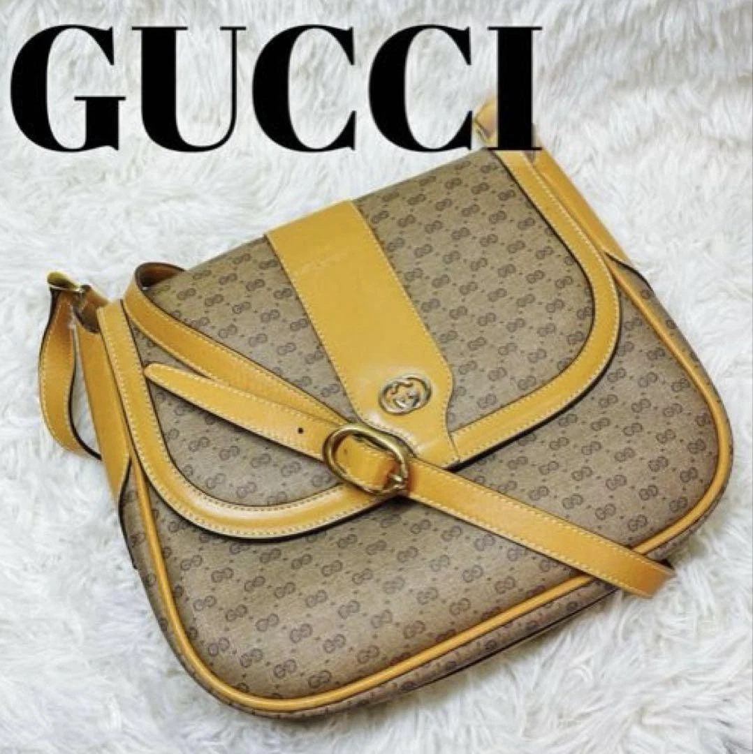 GUCCI Ancien sac à bandoulière Gucci GG Plus PVC/Cuir #PG25MX